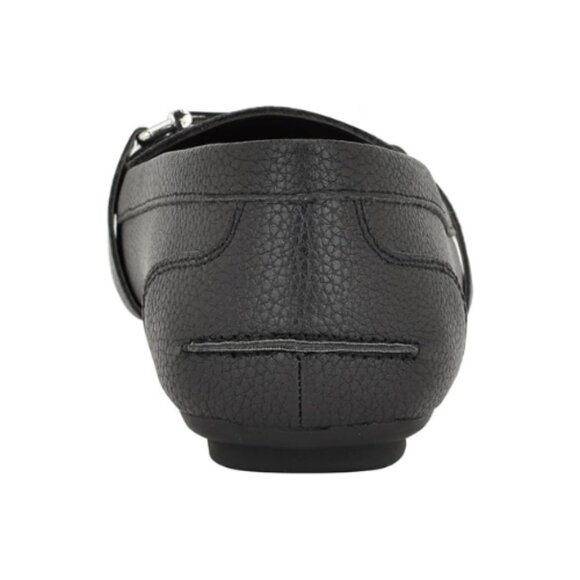 Calvin Klein Laura Leather Loafer Flat Shoes Black 8 M - Picture 2 of 3